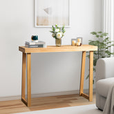 HAOYYE Solid Wood Console Table for Entryway and Living Room, Narrow Sofa Table for Hallway and Behind Couch, Stylish Wood Color Design with Durable Pine Construction, Modern Minimalist Accent Table Perfect for Foyer and Small Spaces